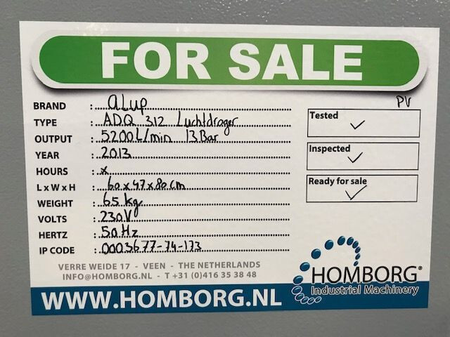 Luftkompressor Alup ADQ 312 Luchtdroger 5.200 L/min. 13 Bar: das Bild 9