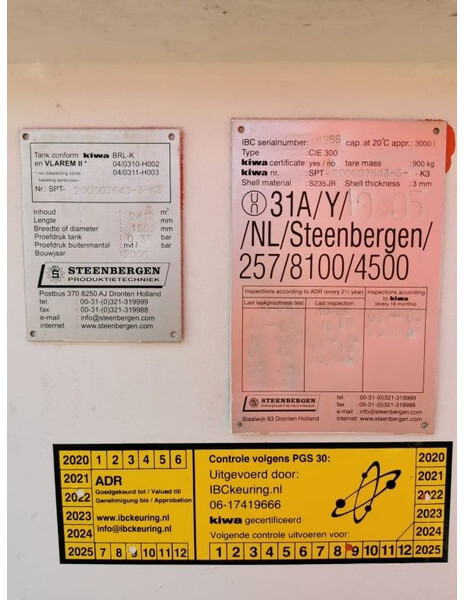 Kiwa IBC Steenbergen 3000 liter diesel tank met keuring ! - Lagertank: das Bild 3 Kiwa IBC Steenbergen 3000 liter diesel tank met keuring ! - Lagertank: das Bild 3