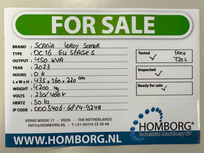 Stromgenerator neu kaufen Scania DC16 Leroy Somer 450 kVA Silent generatorset New ! EU Stage 5 ! Stage V: das Bild 10