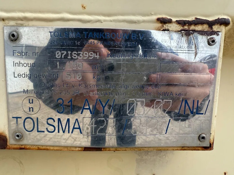 Tolsma Kiwa IBC 1150 liter Dieseltank Milieutank - Seecontainer: das Bild 5 Tolsma Kiwa IBC 1150 liter Dieseltank Milieutank - Seecontainer: das Bild 5