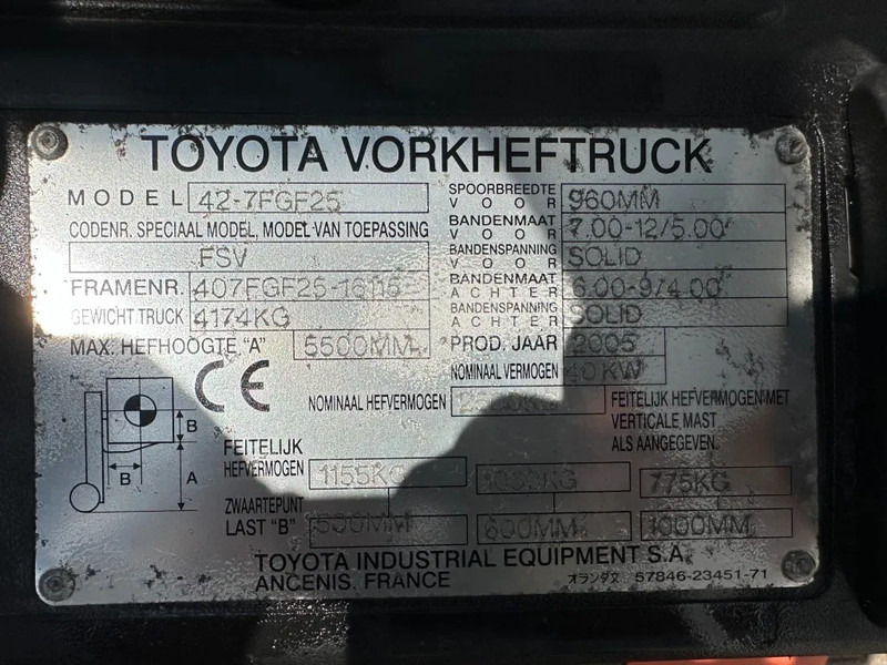 Toyota 2.5 ton Triplex Freelift Sideshift LPG Heftruck - Treibgasstapler: das Bild 4 Toyota 2.5 ton Triplex Freelift Sideshift LPG Heftruck - Treibgasstapler: das Bild 4