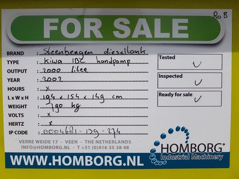 Lagertank dieseltank Steenbergen 2000 liter Kiwa IBC Dieseltank met handpomp: das Bild 12
