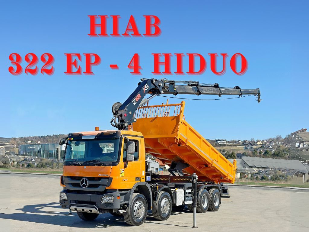 Mercedes-Benz ACTROS 3241 * HIAB 322 EP-4 HIDUO + FUNK / 8x4 - Kipper, Autokran: das Bild 1 Mercedes-Benz ACTROS 3241 * HIAB 322 EP-4 HIDUO + FUNK / 8x4 - Kipper, Autokran: das Bild 1