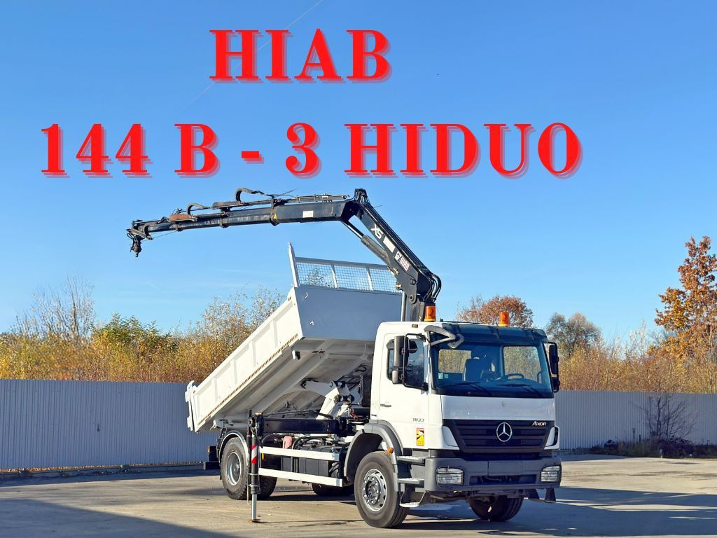 Mercedes-Benz AXOR 1833 * HIAB 144 B - 3 HIDUO + FUNK * TOP - Kipper, Autokran: das Bild 1 Mercedes-Benz AXOR 1833 * HIAB 144 B - 3 HIDUO + FUNK * TOP - Kipper, Autokran: das Bild 1