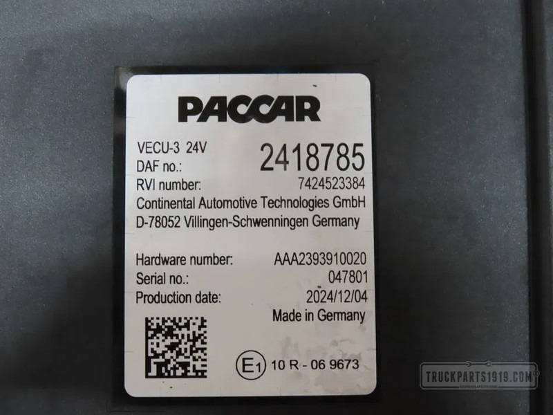 DAF 2418785 VECU Regeleenheid - Steuergerät für LKW: das Bild 2 DAF 2418785 VECU Regeleenheid - Steuergerät für LKW: das Bild 2