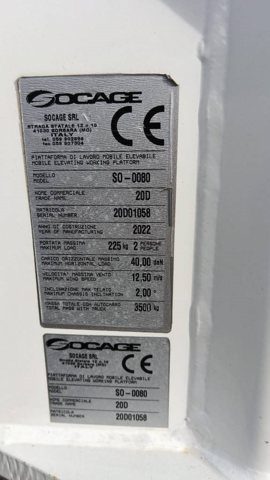 Socage 20D - LKW mit Arbeitsbühne: das Bild 4 Socage 20D - LKW mit Arbeitsbühne: das Bild 4