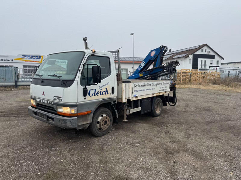 Mitsubishi Canter FE649 - Flatbed truck + crane - Pritsche LKW, Autokran: das Bild 1 Mitsubishi Canter FE649 - Flatbed truck + crane - Pritsche LKW, Autokran: das Bild 1