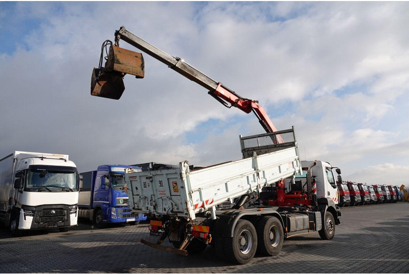 Renault KERAX 410 / 6x4 / WYWROTKA + HDS FASSI F150 / HYDROBURTA / BORDM - Kipper, Autokran: das Bild 5 Renault KERAX 410 / 6x4 / WYWROTKA + HDS FASSI F150 / HYDROBURTA / BORDM - Kipper, Autokran: das Bild 5