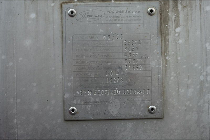 Tankauflieger Für die Beförderung von Lebensmittel Wielton SOMMER / CYSTERNA SPOZYWCZA / 28 374 LITRÓW / 4 KOMOROWA / WEBAS: das Bild 12