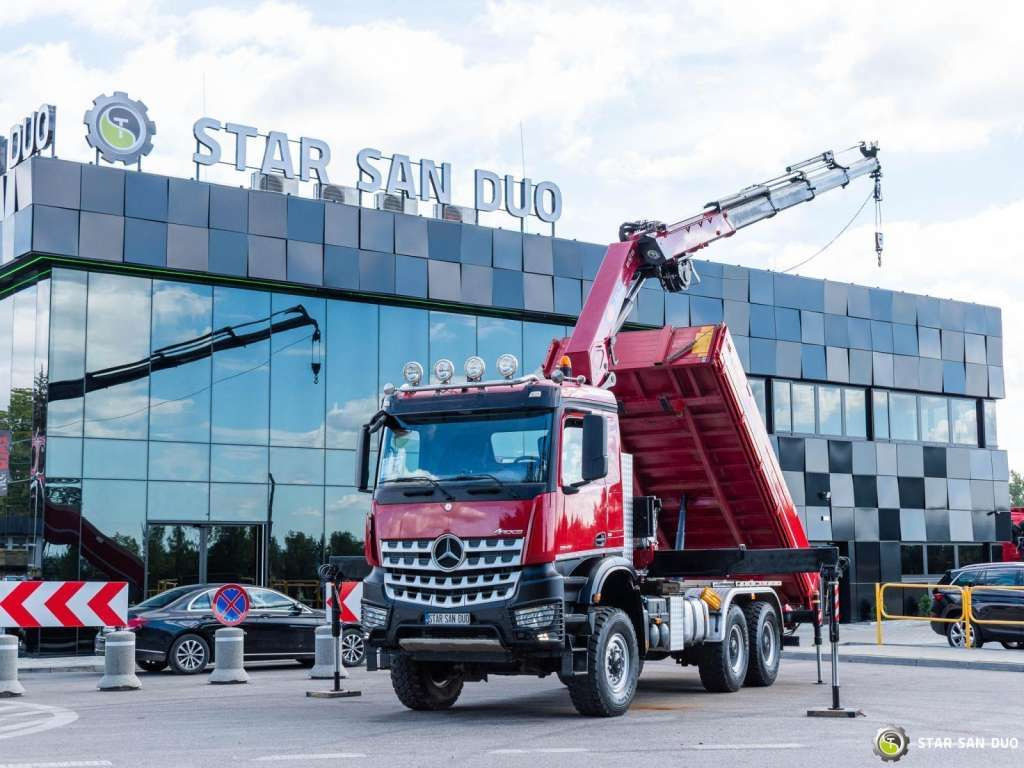 Mercedes-Benz AROCS 3345 6x6 HMF 3220 Winch Crane tipper - Autokran: das Bild 1 Mercedes-Benz AROCS 3345 6x6 HMF 3220 Winch Crane tipper - Autokran: das Bild 1