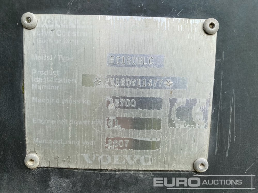 2007 Volvo EC160BLC - Kettenbagger: das Bild 2 2007 Volvo EC160BLC - Kettenbagger: das Bild 2
