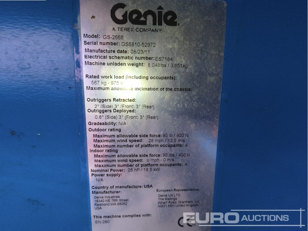 2011 Genie GS-2668 - Arbeitsbühne: das Bild 2 2011 Genie GS-2668 - Arbeitsbühne: das Bild 2
