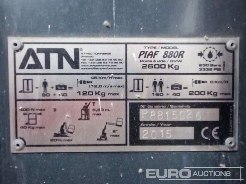 2015 ATN PIAF 880R - Arbeitsbühne: das Bild 2 2015 ATN PIAF 880R - Arbeitsbühne: das Bild 2