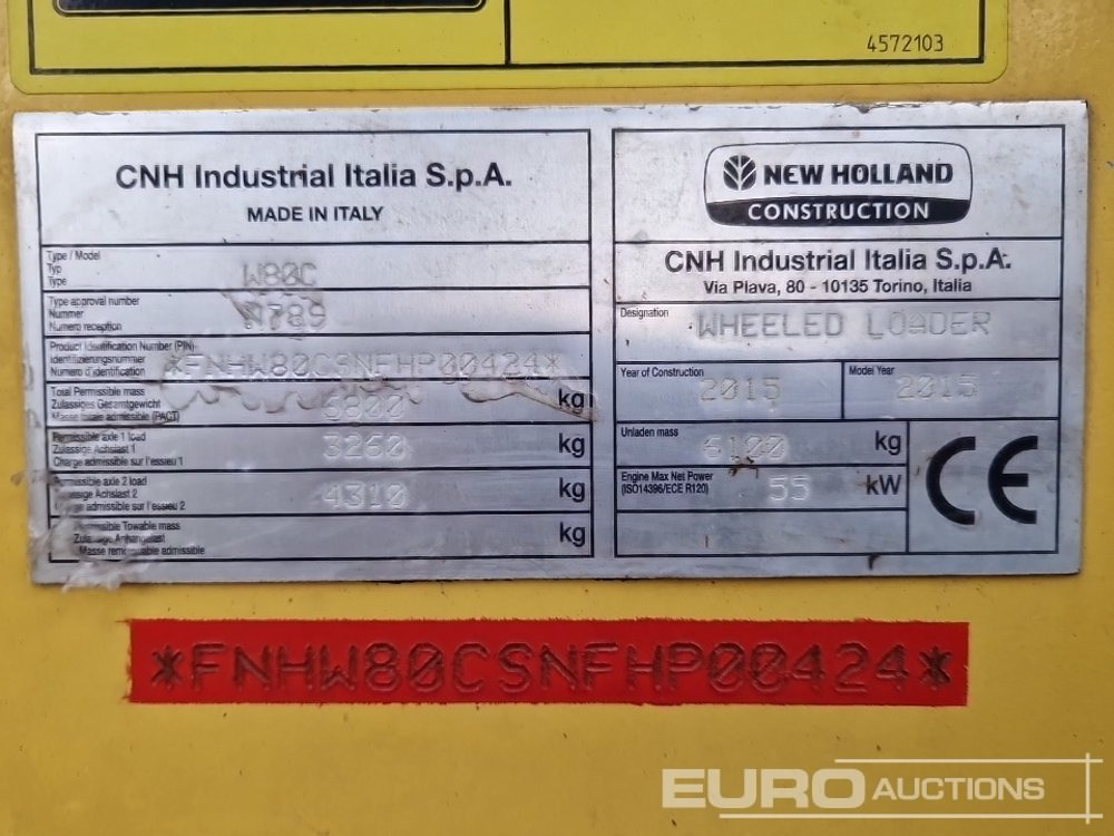 2015 New Holland W80C - Radlader: das Bild 2 2015 New Holland W80C - Radlader: das Bild 2