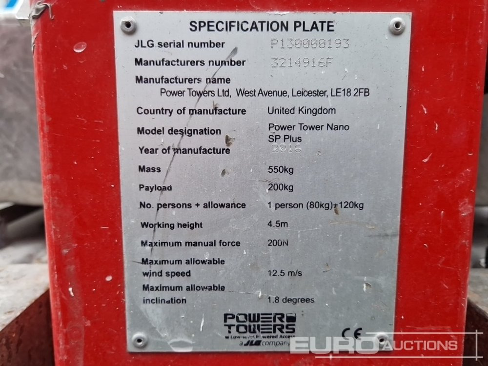 2016 Power Towers Nano SP Plus - Arbeitsbühne: das Bild 2 2016 Power Towers Nano SP Plus - Arbeitsbühne: das Bild 2