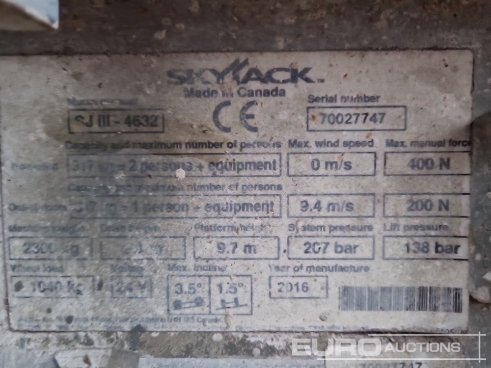 2016 SkyJack SJIII-4632 - Arbeitsbühne: das Bild 2 2016 SkyJack SJIII-4632 - Arbeitsbühne: das Bild 2