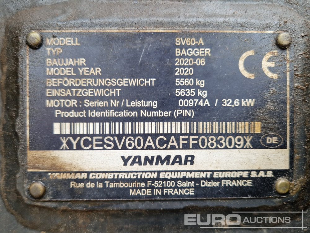 Minibagger 2020 Yanmar SV60-6A: das Bild 39
