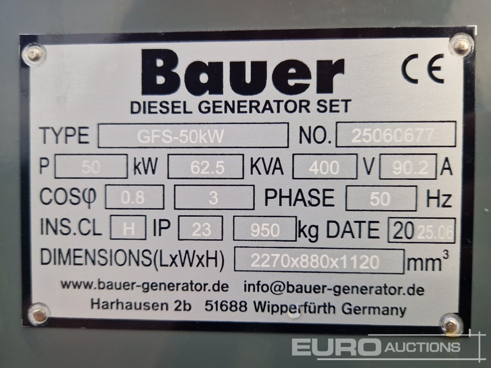 Stromgenerator Unused Bauer GFS-50KW: das Bild 15 Stromgenerator Unused Bauer GFS-50KW: das Bild 15