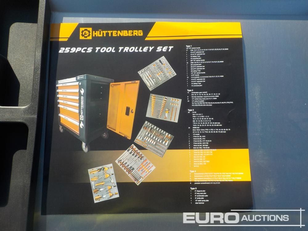 Werkstattgerät Unused Huttenberg Tools Trolley, 220Pcs, Complete with Tools, 6 Drawers  / Carro Porta Herramientas Completo, 6 Cajones: das Bild 9
