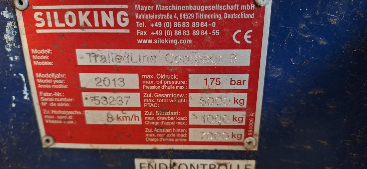 Siloking TrailedLine Compact 8 - Futtermischwagen: das Bild 5 Siloking TrailedLine Compact 8 - Futtermischwagen: das Bild 5