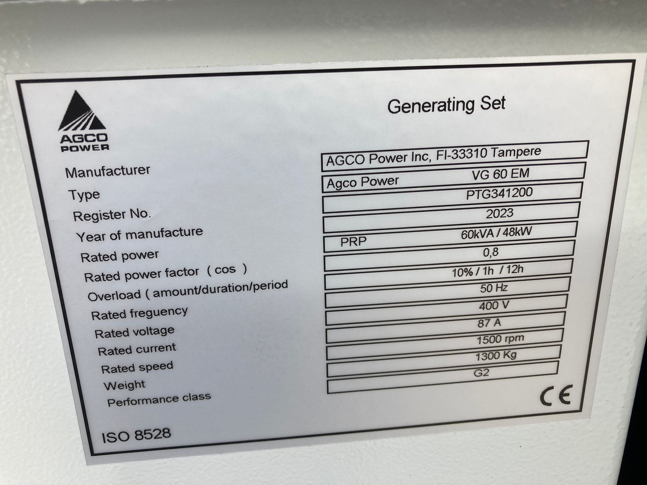 Valtra Diesel-Generator VG60 - Fütterungstechnik: das Bild 2 Valtra Diesel-Generator VG60 - Fütterungstechnik: das Bild 2