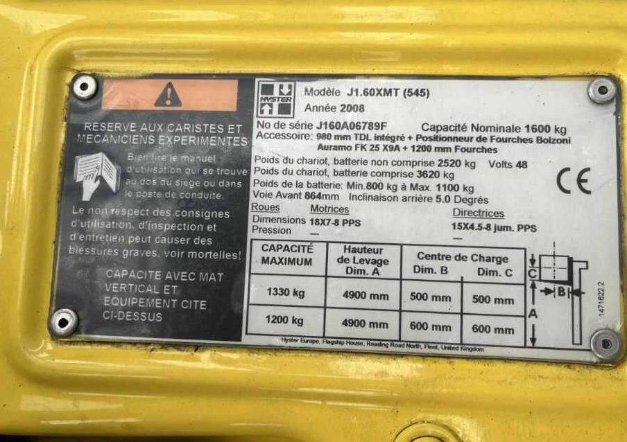 Hyster J1.60XMT - Elektrostapler: das Bild 4 Hyster J1.60XMT - Elektrostapler: das Bild 4
