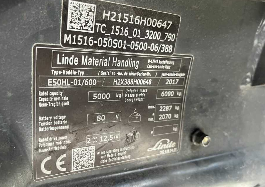 Linde E50HL-01/600 - Elektrostapler: das Bild 4 Linde E50HL-01/600 - Elektrostapler: das Bild 4