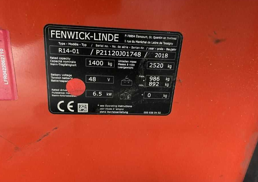 Schubmaststapler Linde R14: das Bild 6
