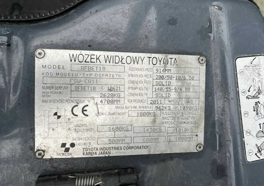 Toyota 8FBET18 - Elektrostapler: das Bild 4 Toyota 8FBET18 - Elektrostapler: das Bild 4