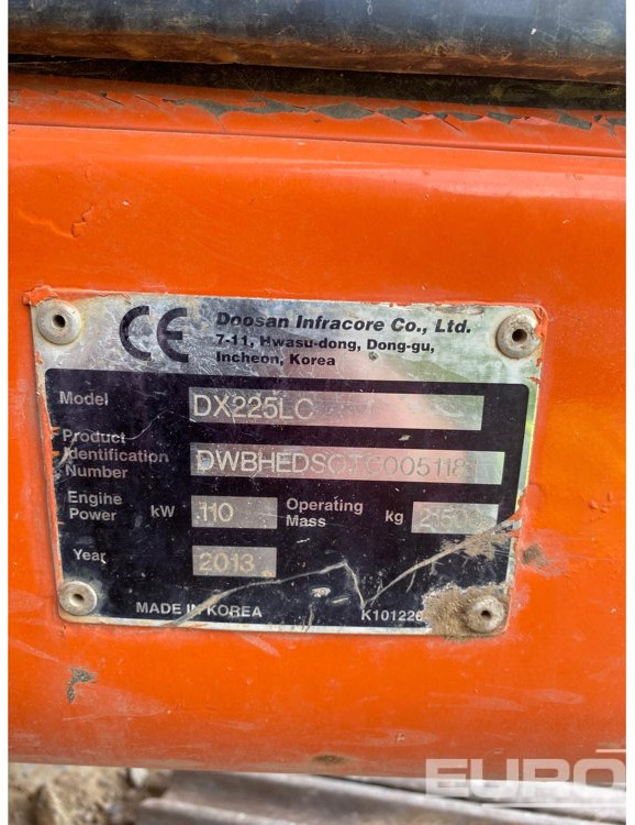 2013 Doosan DX225LC - Kettenbagger: das Bild 5 2013 Doosan DX225LC - Kettenbagger: das Bild 5
