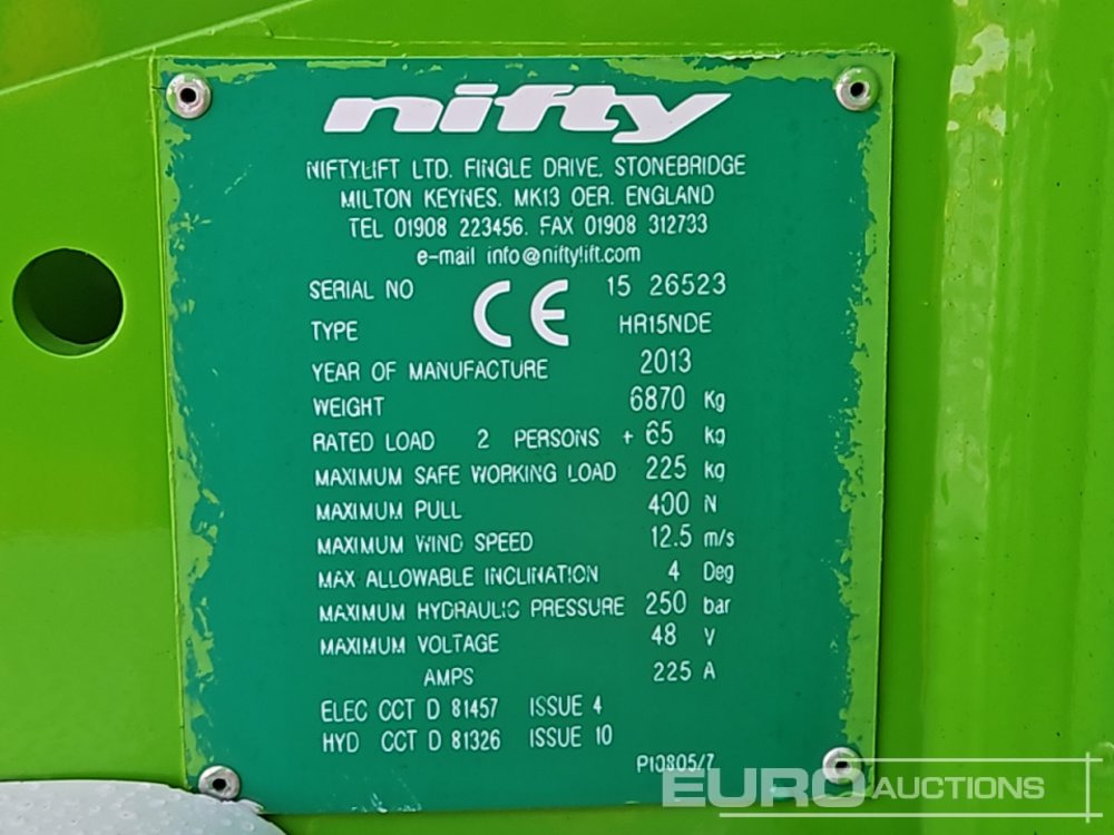Arbeitsbühne 2013 Niftylift HR15NDE: das Bild 39