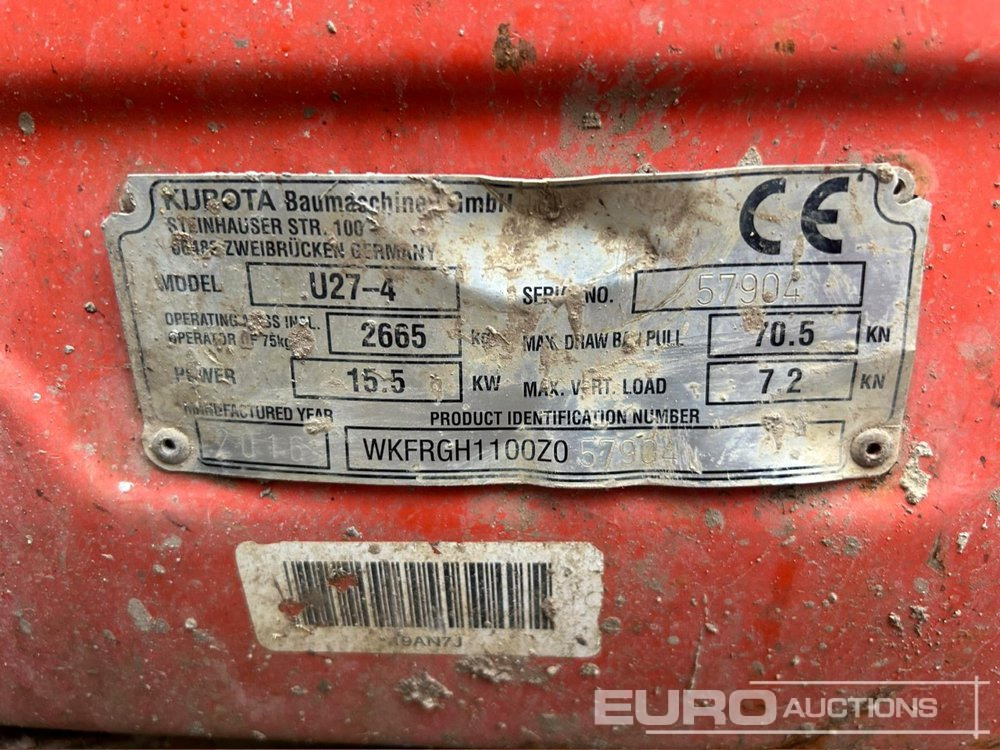 2016 Kubota U27-4 - Minibagger: das Bild 5 2016 Kubota U27-4 - Minibagger: das Bild 5