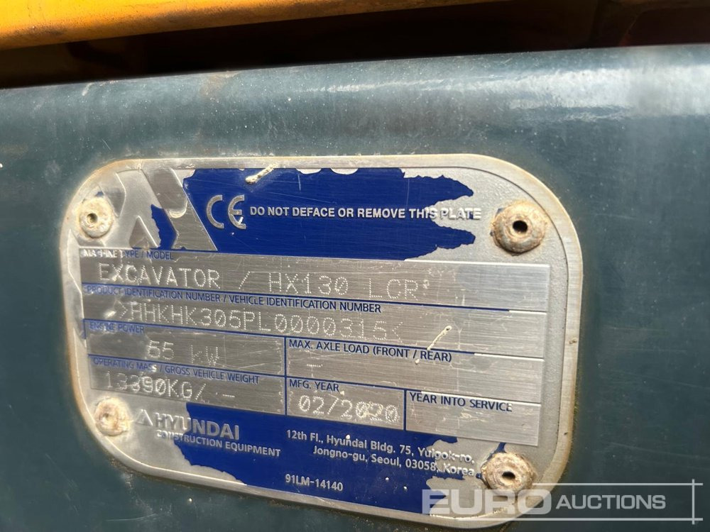 Kettenbagger 2020 Hyundai HX130LCR: das Bild 38