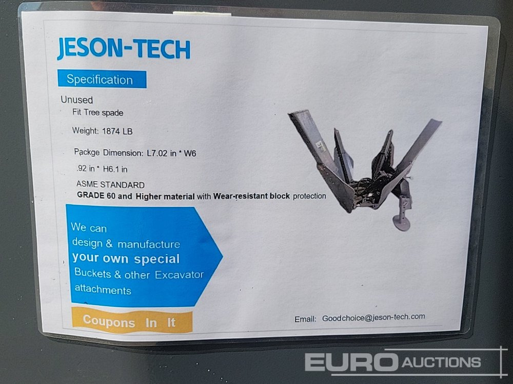 Landmaschine Unused 2025 JESON Hydraulic Tree Spade to suit 3 Point Linkage: das Bild 19