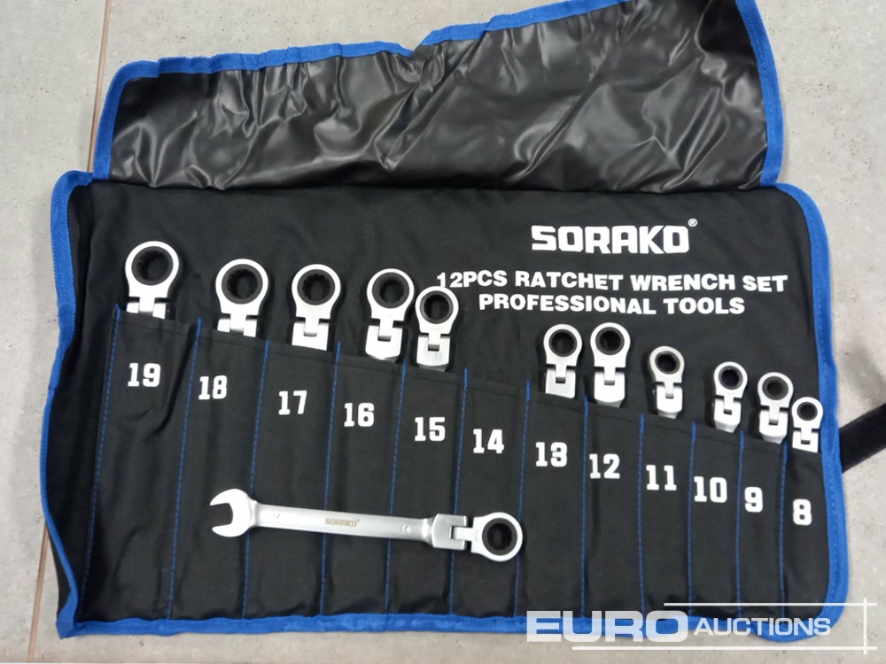 Unused 12pcs Flexible Ratchet Spanner Set, 8-19 mm - Werkstattgerät: das Bild 1 Unused 12pcs Flexible Ratchet Spanner Set, 8-19 mm - Werkstattgerät: das Bild 1