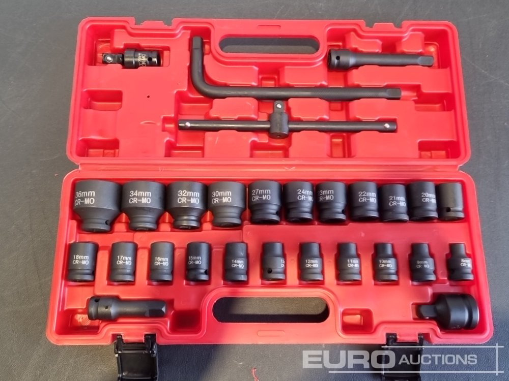 Unused 2025 Boss 1/2" 28pc Pneumatic Short Sleeve Socket Set, 3" Connecting Rod, 5" Connecting Rod Universal Joint, 10" Sliding Rod, 10" Bending Rod Adapter 3/4"-1/2" - Werkstattgerät: das Bild 4 Unused 2025 Boss 1/2" 28pc Pneumatic Short Sleeve Socket Set, 3" Connecting Rod, 5" Connecting Rod Universal Joint, 10" Sliding Rod, 10" Bending Rod Adapter 3/4"-1/2" - Werkstattgerät: das Bild 4