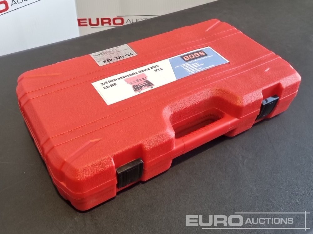 Unused 2025 Boss 3/4" 26pc Heavy Duty Pneumatic Socket Set, 4" Connecting Rod, 8" Connecting Rod Quick Ratchet Wrench, 20" Sliding Road, L Handle Sliding Head Extension Bar - Werkstattgerät: das Bild 1 Unused 2025 Boss 3/4" 26pc Heavy Duty Pneumatic Socket Set, 4" Connecting Rod, 8" Connecting Rod Quick Ratchet Wrench, 20" Sliding Road, L Handle Sliding Head Extension Bar - Werkstattgerät: das Bild 1