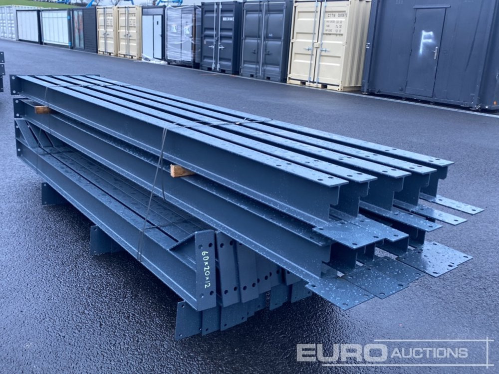 Unused 60' x 20' x 12' Steel Frame Building, 12.5 Roof Pitch, Purlin Cleats - Wohncontainer: das Bild 4 Unused 60' x 20' x 12' Steel Frame Building, 12.5 Roof Pitch, Purlin Cleats - Wohncontainer: das Bild 4