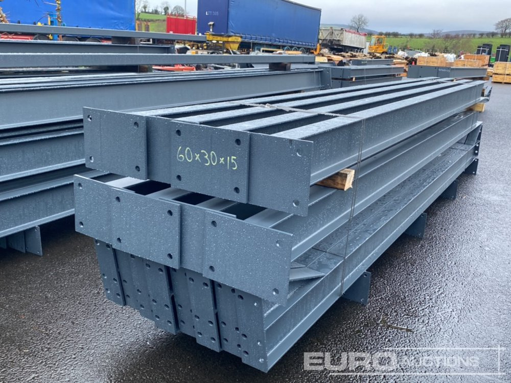 Unused 60' x 30' x 15' Steel Frame Building, 12.5 Roof Pitch, Purlin Cleats - Wohncontainer: das Bild 1 Unused 60' x 30' x 15' Steel Frame Building, 12.5 Roof Pitch, Purlin Cleats - Wohncontainer: das Bild 1