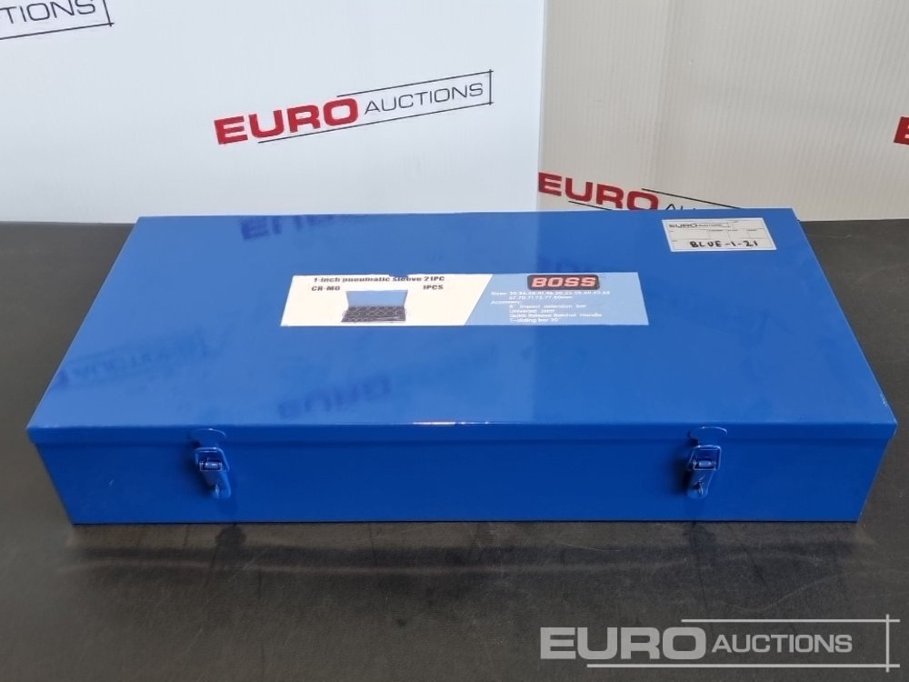 Unused Boss 1" 21pc Pneumatic Socket Set, 8" Impact Extension Bar, Universal Joint, Quick Release Ratchet Handle, 20" T-sliding Bar - Werkstattgerät: das Bild 2 Unused Boss 1" 21pc Pneumatic Socket Set, 8" Impact Extension Bar, Universal Joint, Quick Release Ratchet Handle, 20" T-sliding Bar - Werkstattgerät: das Bild 2