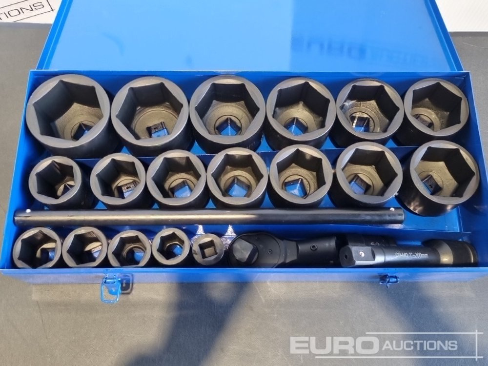 Unused Boss 1" 21pc Pneumatic Socket Set, 8" Impact Extension Bar, Universal Joint, Quick Release Ratchet Handle, 20" T-sliding Bar - Werkstattgerät: das Bild 4 Unused Boss 1" 21pc Pneumatic Socket Set, 8" Impact Extension Bar, Universal Joint, Quick Release Ratchet Handle, 20" T-sliding Bar - Werkstattgerät: das Bild 4