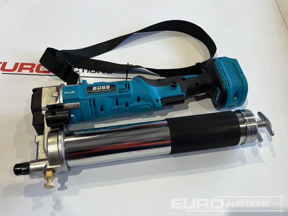 Baugeräte Unused Boss 21 Volt Lithium Battery Cordless Grease Gun, 2 Batteries, Charger, Case, Shoulder Strap, Extension Pieces and Fittings: das Bild 10 Baugeräte Unused Boss 21 Volt Lithium Battery Cordless Grease Gun, 2 Batteries, Charger, Case, Shoulder Strap, Extension Pieces and Fittings: das Bild 10