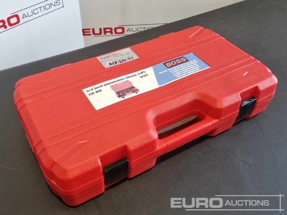 Unused Boss 3/4" 21pc Heavy Duty Pneumatic Socket Set, 4" Connecting Rod, 8" Connecting Rod, Quick Ratchet Wrench, 20" Sliding Rod - Baugeräte: das Bild 1 Unused Boss 3/4" 21pc Heavy Duty Pneumatic Socket Set, 4" Connecting Rod, 8" Connecting Rod, Quick Ratchet Wrench, 20" Sliding Rod - Baugeräte: das Bild 1