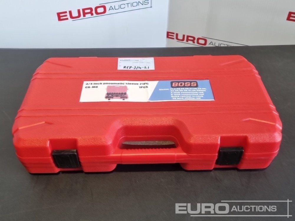 Unused Boss 3/4" 21pc Heavy Duty Pneumatic Socket Set, 4" Connecting Rod, 8" Connecting Rod, Quick Ratchet Wrench, 20" Sliding Rod - Baugeräte: das Bild 2 Unused Boss 3/4" 21pc Heavy Duty Pneumatic Socket Set, 4" Connecting Rod, 8" Connecting Rod, Quick Ratchet Wrench, 20" Sliding Rod - Baugeräte: das Bild 2