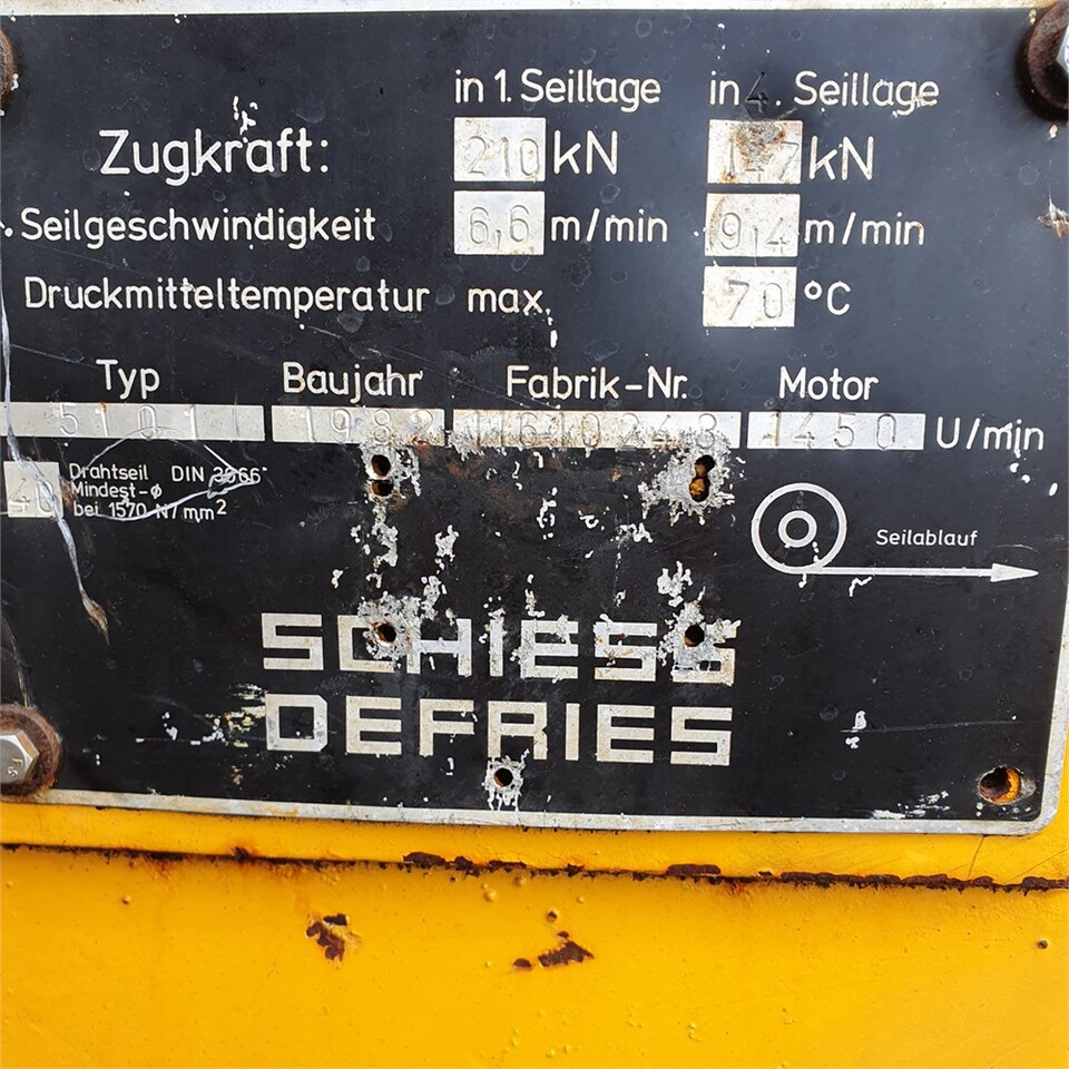 Schies Defries 5101 - Seilwinde für Raupenkran: das Bild 2 Schies Defries 5101 - Seilwinde für Raupenkran: das Bild 2