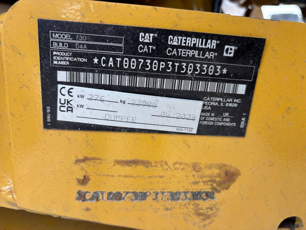 Knickgelenkter Dumper CAT 730: das Bild 6