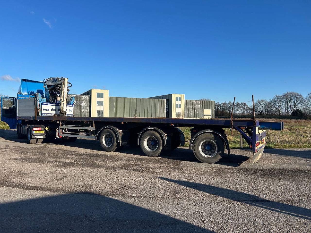 Vogelzang Open trailer met Kennis 16.000 Kraan - Pritschenauflieger/ Plattformauflieger: das Bild 1 Vogelzang Open trailer met Kennis 16.000 Kraan - Pritschenauflieger/ Plattformauflieger: das Bild 1