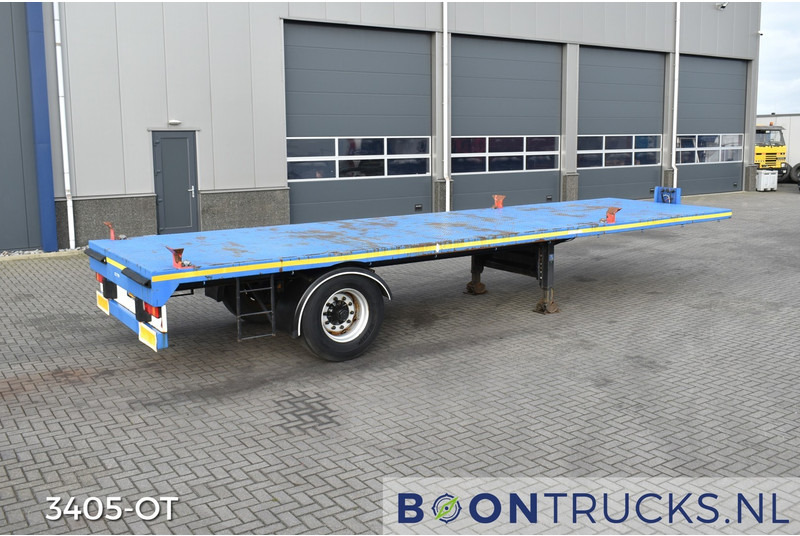 Schmitz Cargobull SKO 10 PLATTE BAK | TWISTLOCKS 20ft * L 900 cm * KENTEKEN LANGZAAM VERKEER - Pritschenauflieger/ Plattformauflieger: das Bild 1 Schmitz Cargobull SKO 10 PLATTE BAK | TWISTLOCKS 20ft * L 900 cm * KENTEKEN LANGZAAM VERKEER - Pritschenauflieger/ Plattformauflieger: das Bild 1