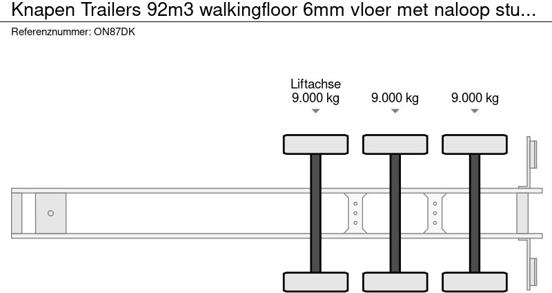 Schubboden Auflieger Knapen Trailers 92m3 walkingfloor 6mm vloer met naloop stuuras (Nieuwe APK): das Bild 14