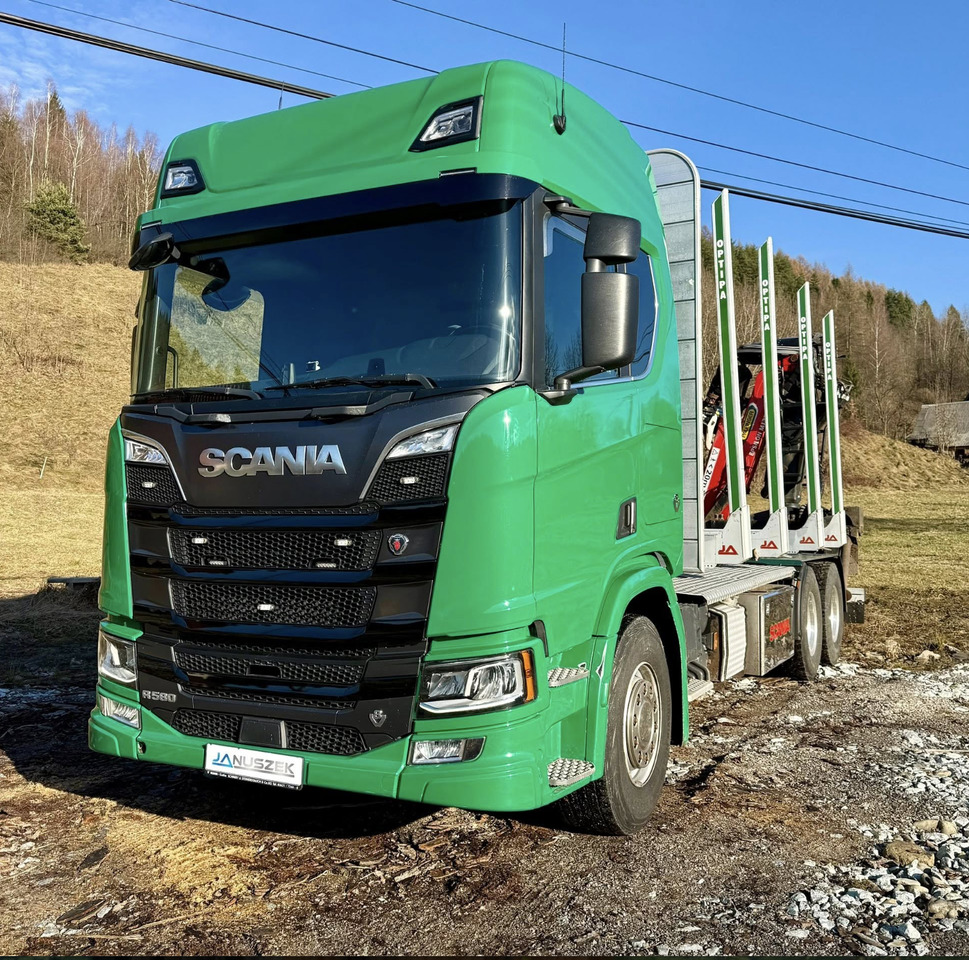 SCANIA R580 - Holztransporter, Autokran: das Bild 1 SCANIA R580 - Holztransporter, Autokran: das Bild 1